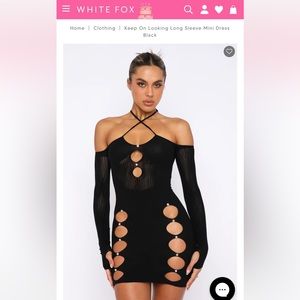 White fox boutique black cut out dress